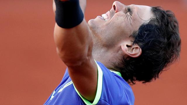 Nadal, celebrando su pase a la final de Roland Garros.