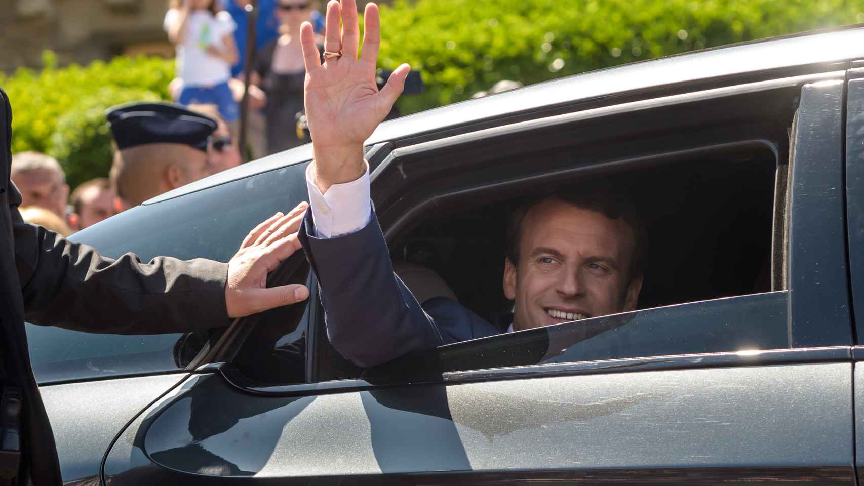 Macron, en una imagen de este domingo en Le Touquet, al sur de París
