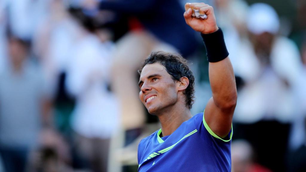 Nadal, celebrando un triunfo en Roland Garros.