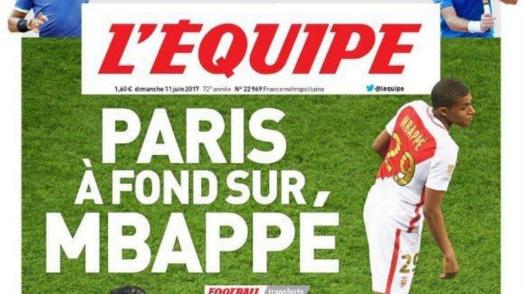 Portada de L'Equipe con Mbappé