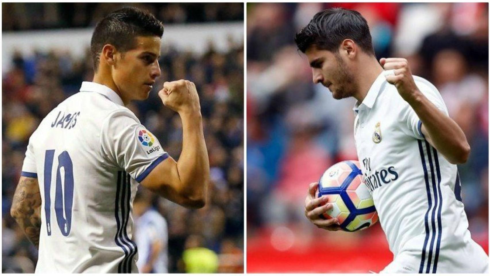 James Rodríguez y Álvaro Morata