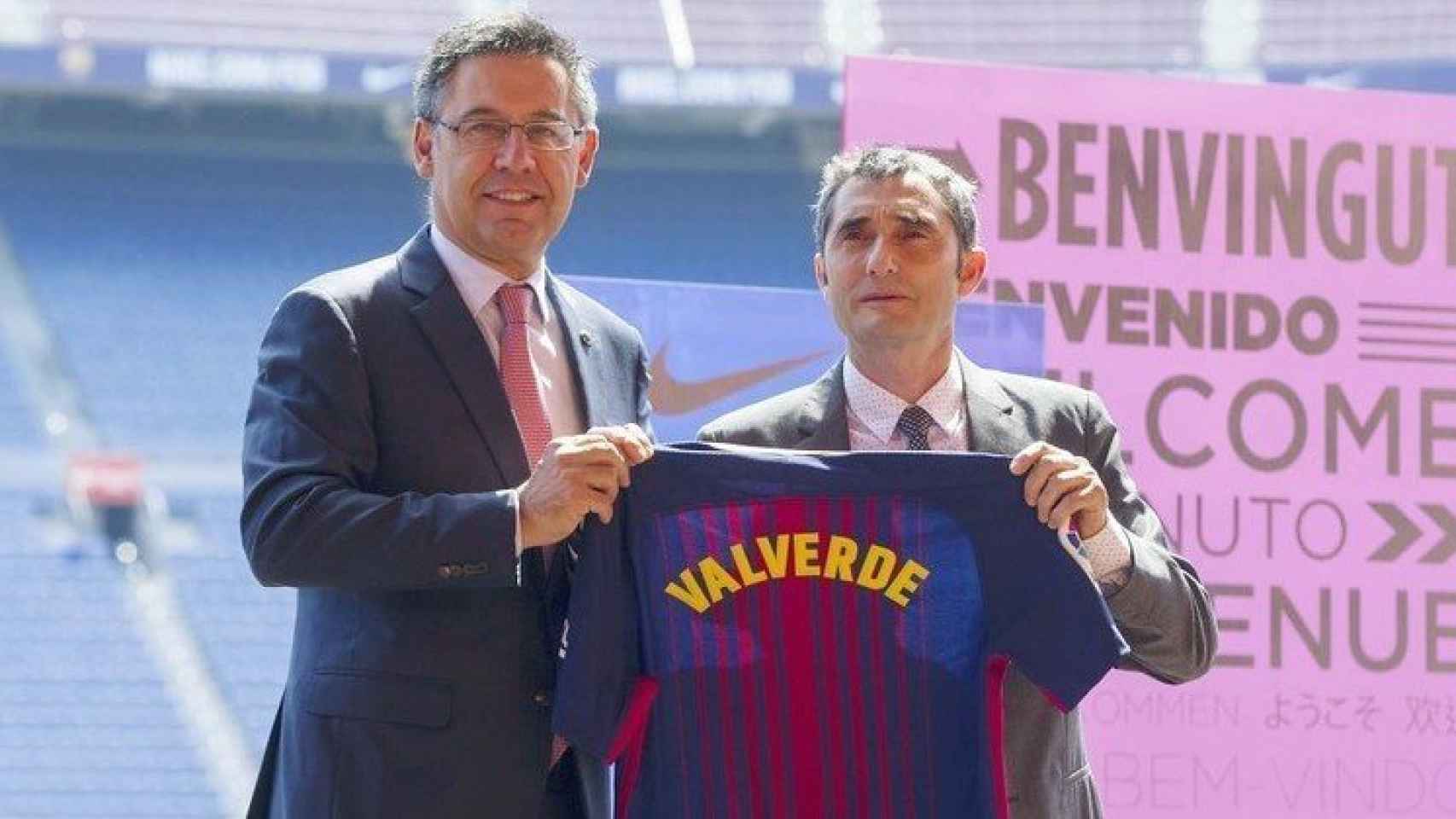 Presentación de Ernesto Valverde con el FC Barcelona (Foto: fcbarcelona.es)