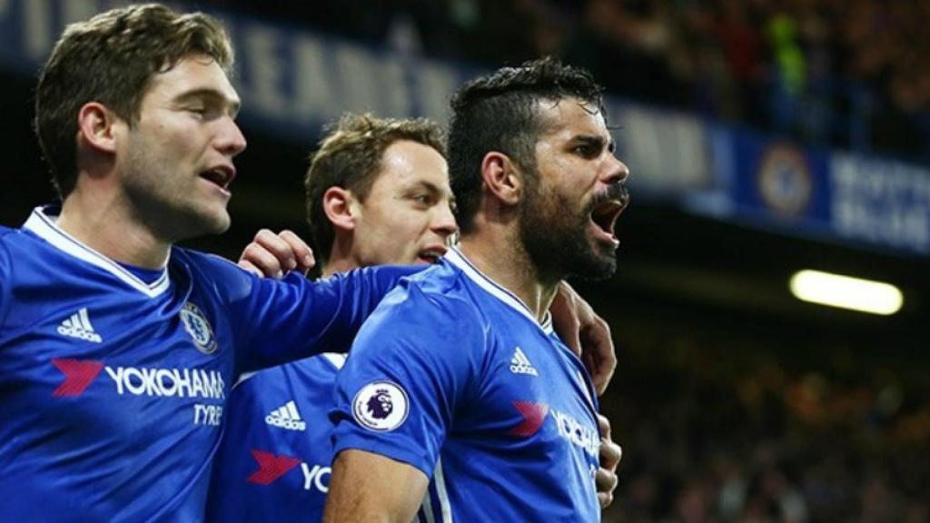 Diego Costa celebra un gol con el Chelsea. Foto chelseafc.com