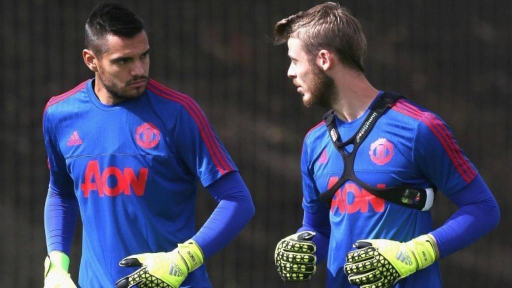 De Gea y Romero entrenan con el United. Foto: manutd.com