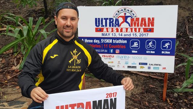 Abel Aguilera, antes de competir en el Ultraman de Australia.