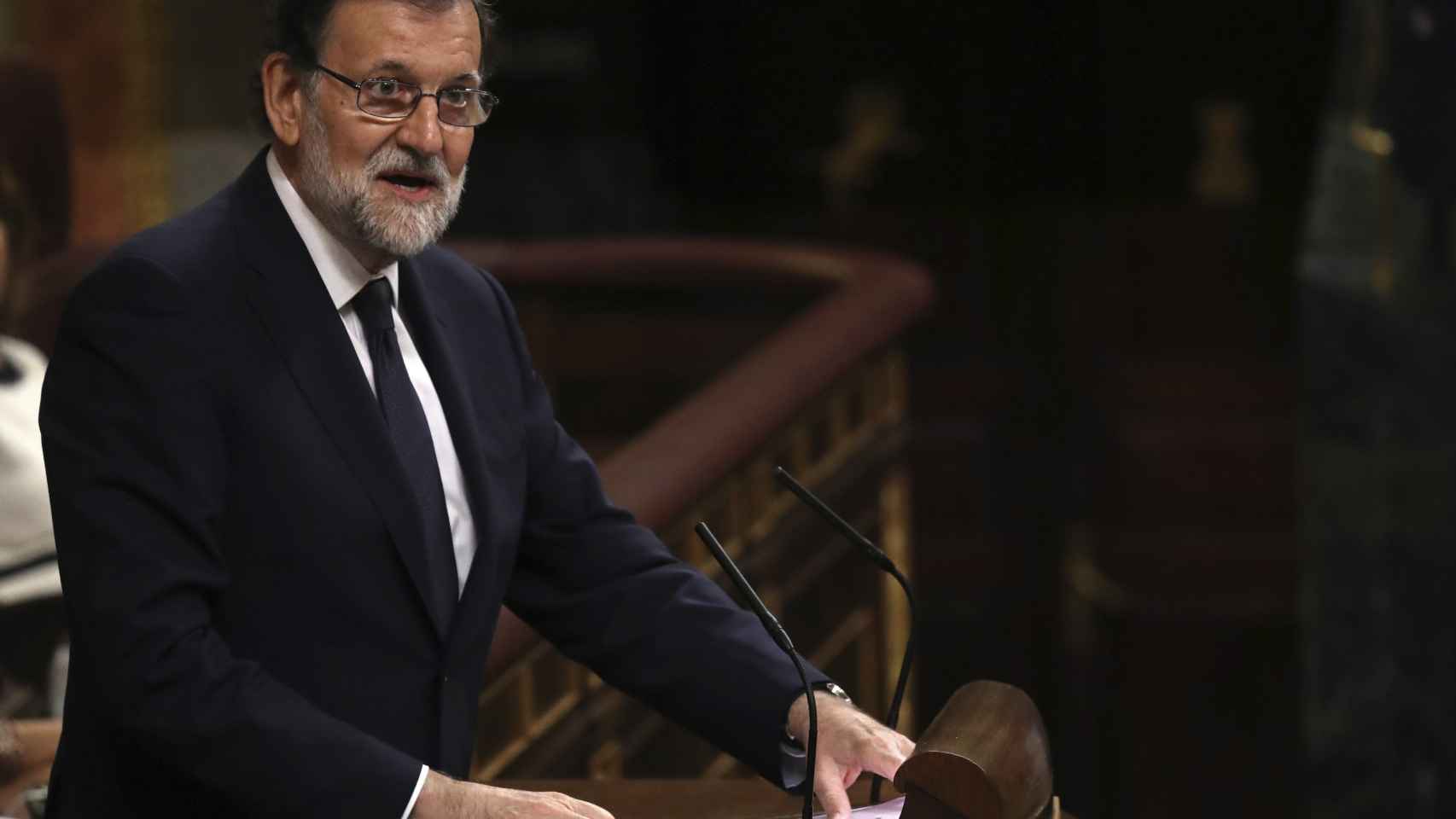 Mariano Rajoy durante su intervención en el Congreso