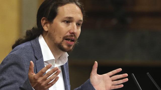 Iglesias durante su intervención en el debate de la moción de censura.