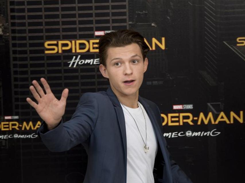 Tom Holland en su visita a Madrid.