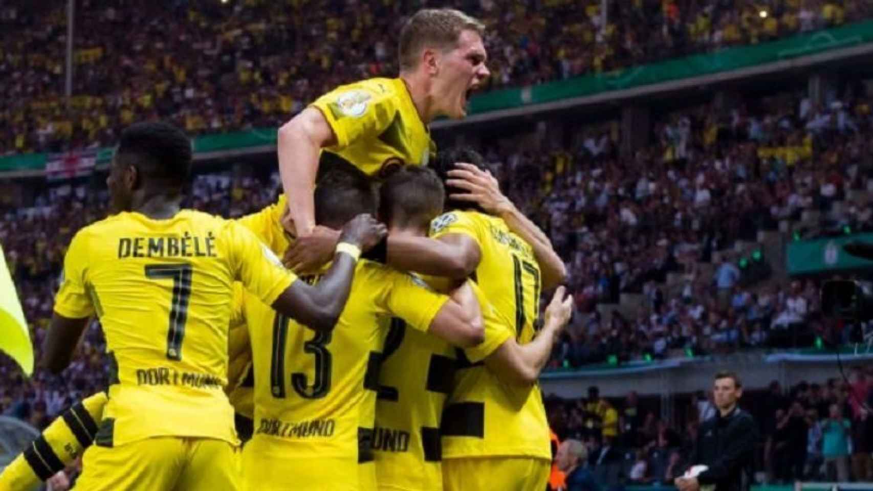 El Borussia celebra un gol. Foto: Twitter (@BVB)