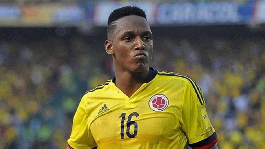 Yerry Mina con Colombia. Foto: Twitter (@fcfseleccioncol)