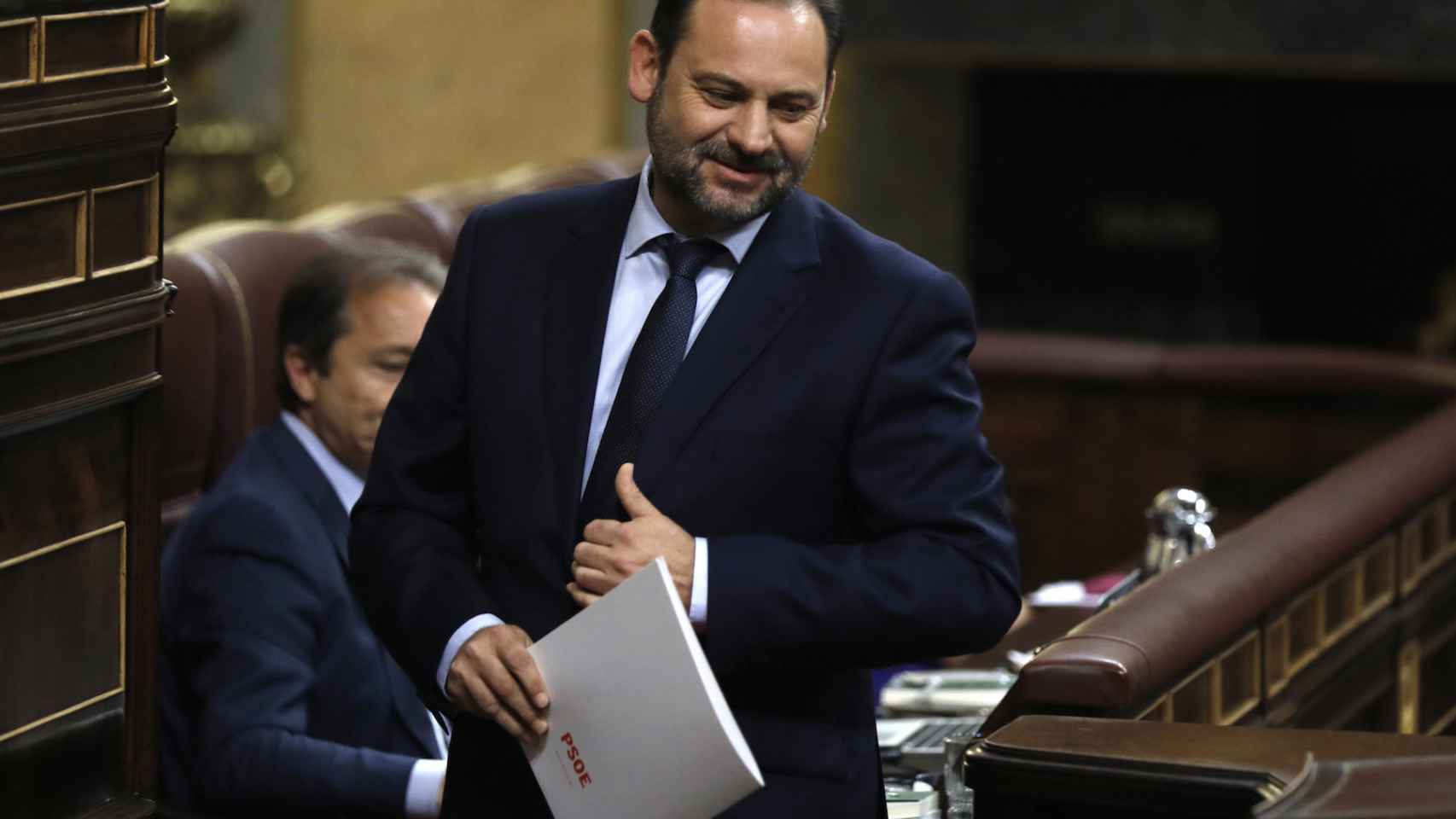 José Luis Ábalos, portavoz parlamentario del PSOE en la tribuna del Congreso.