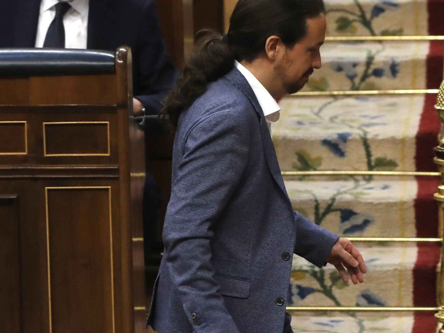 Rajoy e Iglesias en la sesión de la moción de censura.