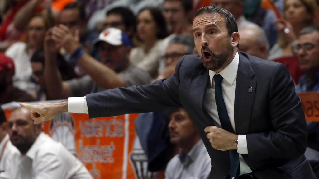 Joan Plaza en un partido con Unicaja esta temporada.