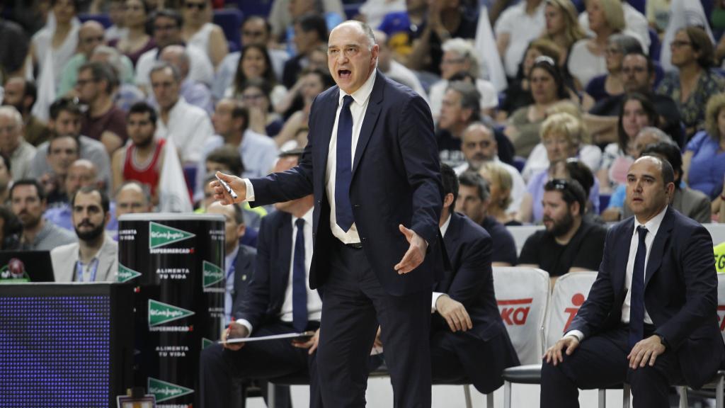 Pablo Laso, durante un encuentro del Real Madrid.