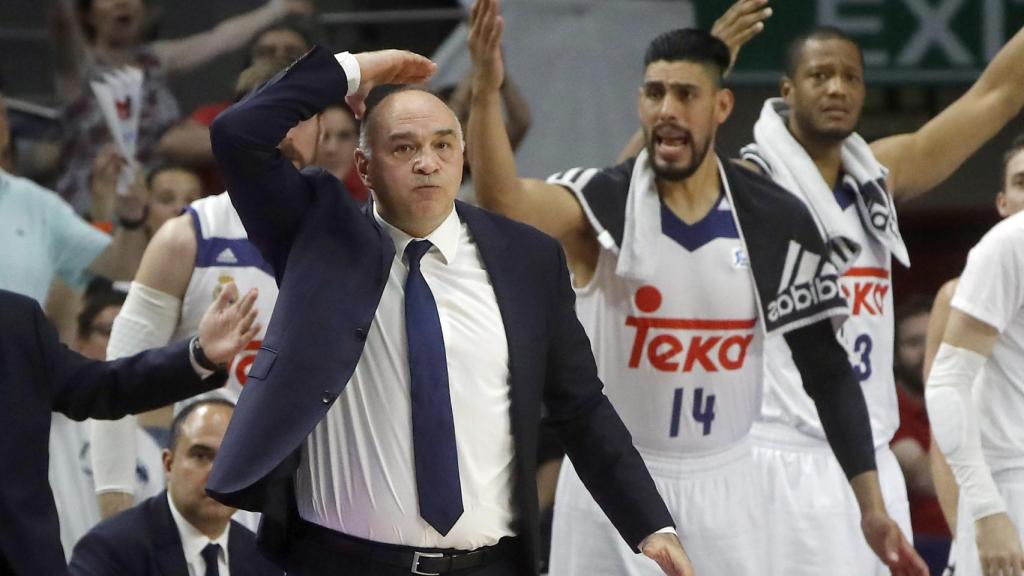 Pablo Laso en el segundo partido de la final de la ACB.