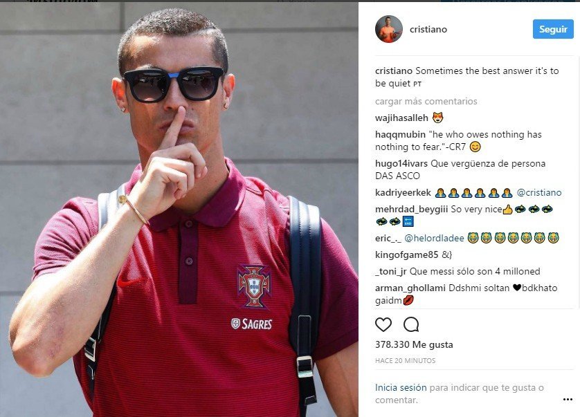 El tremendo zasca de Cristiano a sus 'haters' en Instagram