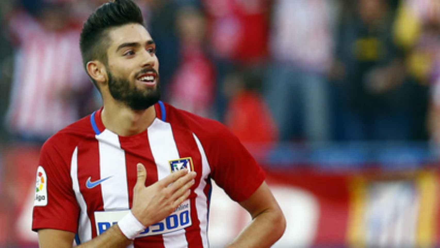 Carrasco celebra un gol con el Atlético   Foto: atleticodemadrid.com