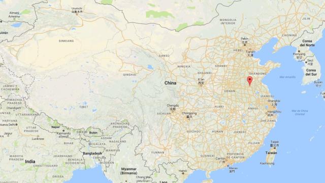 Mapa de China con la ubicación de la ciudad de Xuzhou, donde se ha producido la explosión.