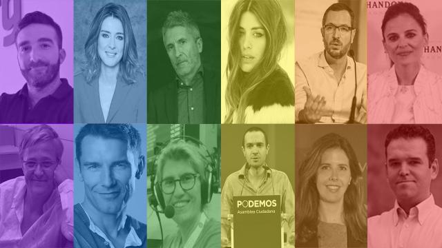 De izquierda a derecha y de arriba a abajo: Francisco Polo, Sandra Barneda, Fernando Grande Marlaska, Dulceida, Javier Maroto, Elena Anaya, Ángeles Álvarez, Jesús Vázquez, Paloma del Río, Luis Alegre, Marta Fernández y Jesús Encinar.