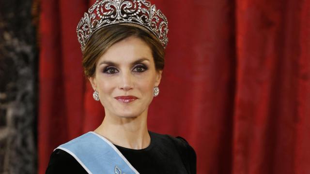 Letizia, durante una cena de gala en el Palacio Real, el pasado mes de febrero.