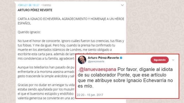 Reverte contesta al diario que le llamó 'franquista' por el bulo en WhatsApp: Digan al idiota que no es mío