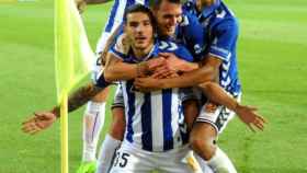 Theo celebra un gol con el Alavés. Foto Twitter (@theo3_theo)