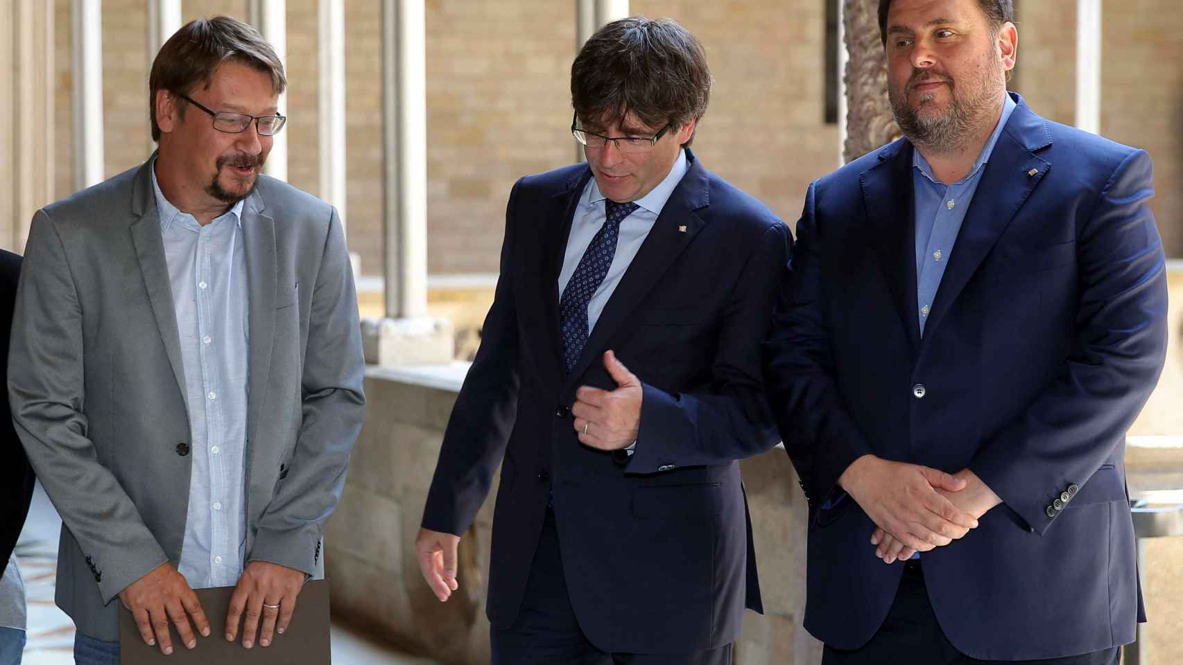 Carles Puigdemont y su vicepresidente, Oriol Junqueras.