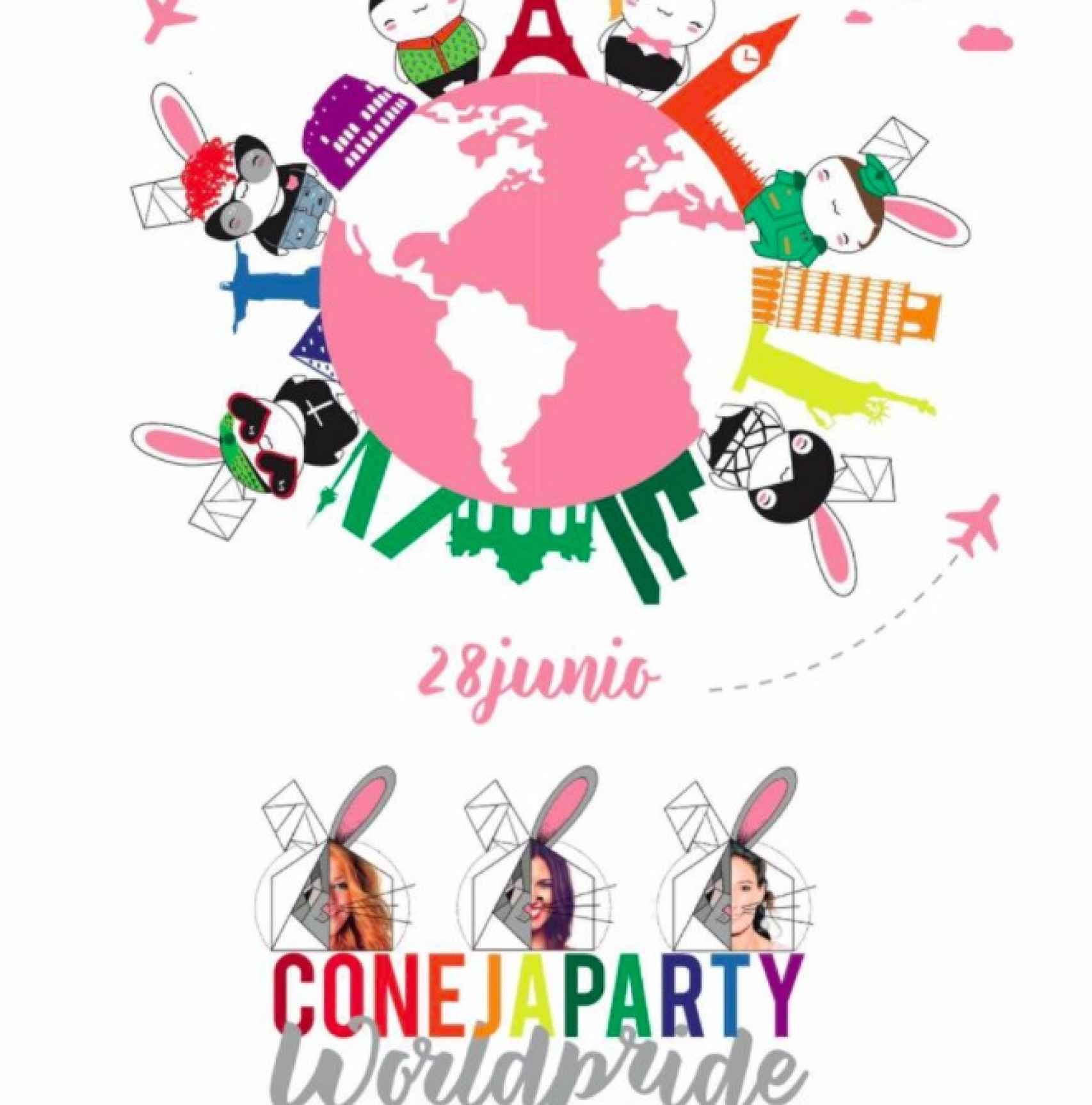 Cartel promocional de la fiesta 'Conejas Party'