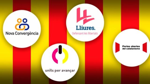 Logotipo de los partidos: Nova Convergència, Units per avançar, Lliures y Portes Obertes al Catalanisme.