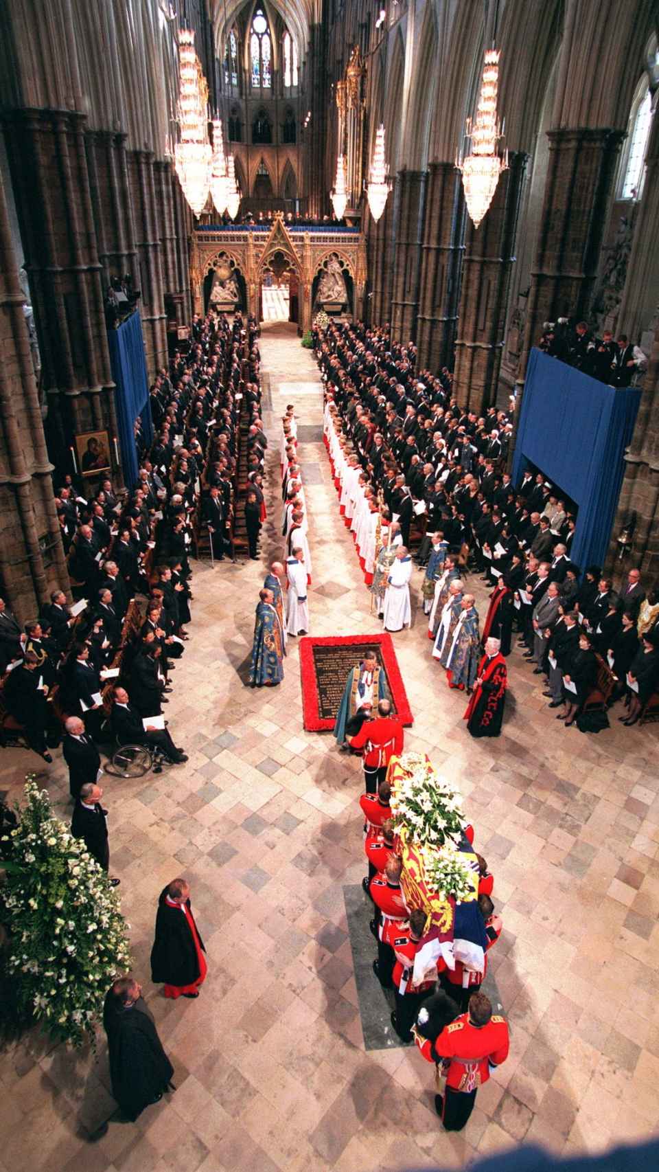 El funeral de Diana de Gales en la Abadía de Westminster.