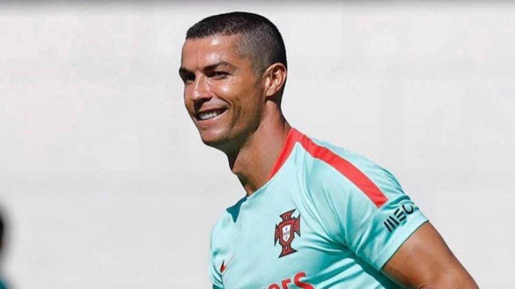 Cristiano, en la concentración de Portugal. Foto Twitter (@Cristiano)