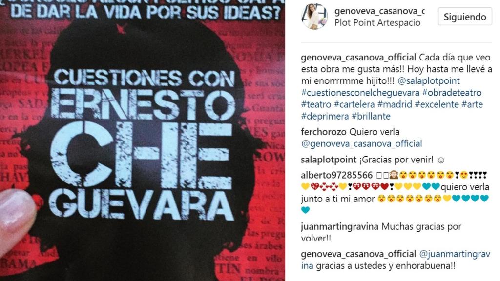 Publicación de Genoveva Casanova en su Instagram.