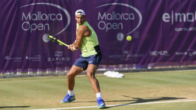 Nadal, durante su entrenamiento del jueves en Mallorca.