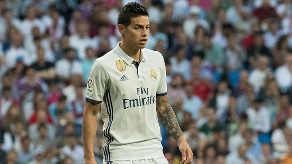 James durante el partido frente al Sevila. Foto: Pedro Rodríguez / El Bernabéu