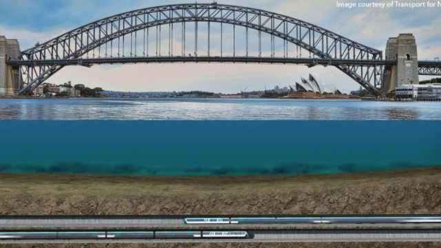 La red de metro subterránea que atravesará el puerto de Sydney.