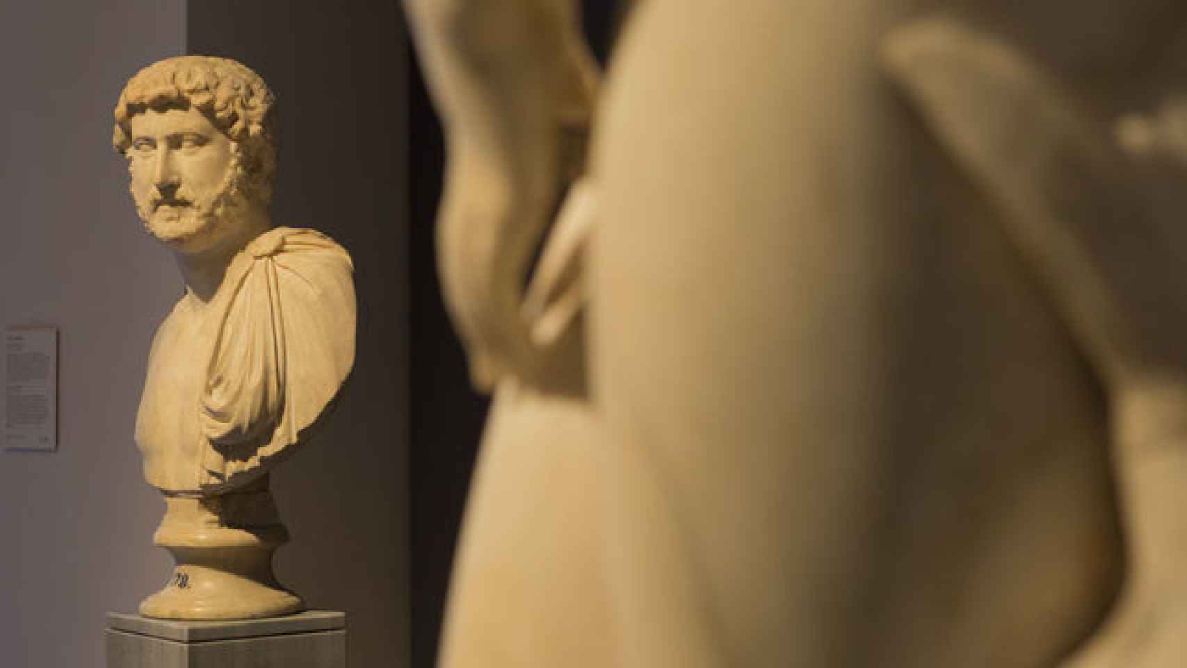 Sala 74, busto de Adriano, en el recorrido Amistades inmortales.