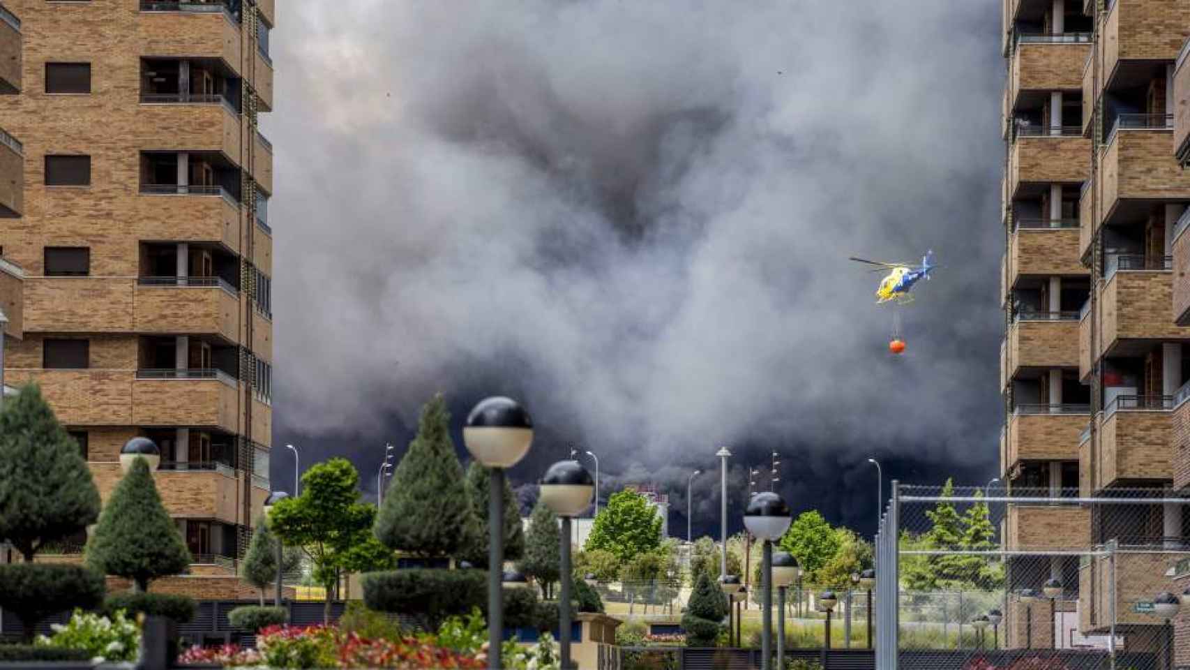 La urbanización 'El Quiñón' de Seseña un día después del incendio.