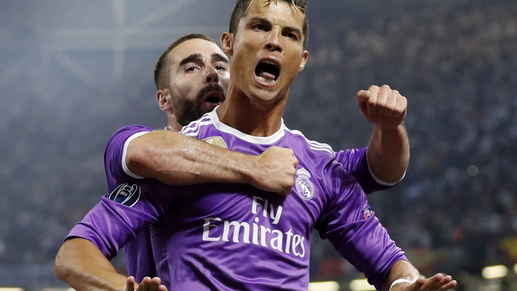 Cristiano Ronaldo celebra un gol durante la Champions League.