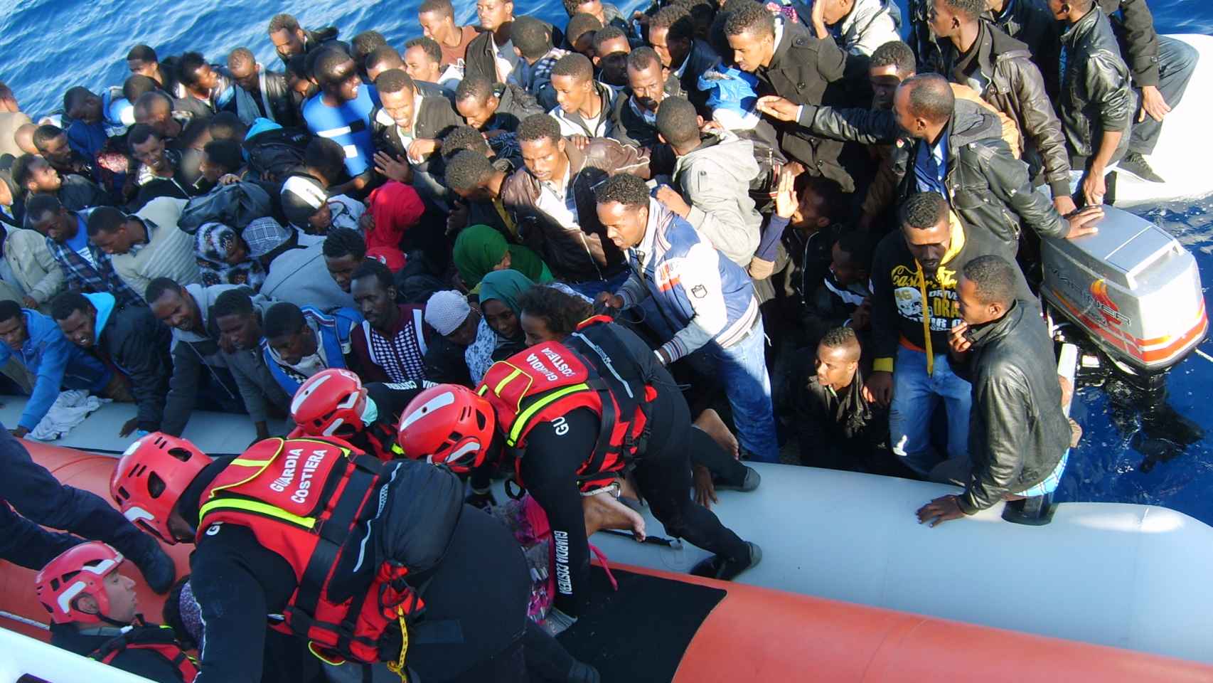 Uno de los rescates que coordina la Guardia Costera en el Mediterráneo