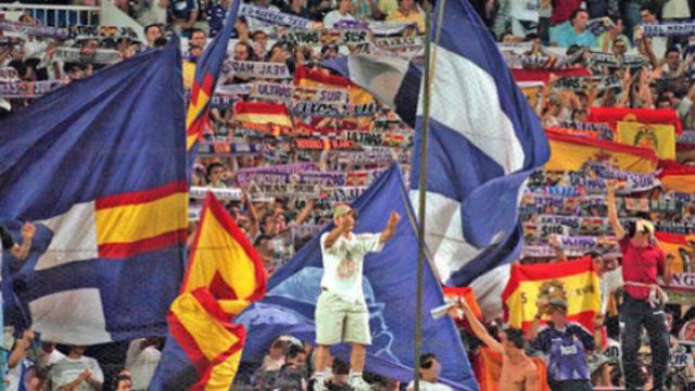 Una imagen de la grada de Ultra Sur en el Bernabéu de hace unos años.