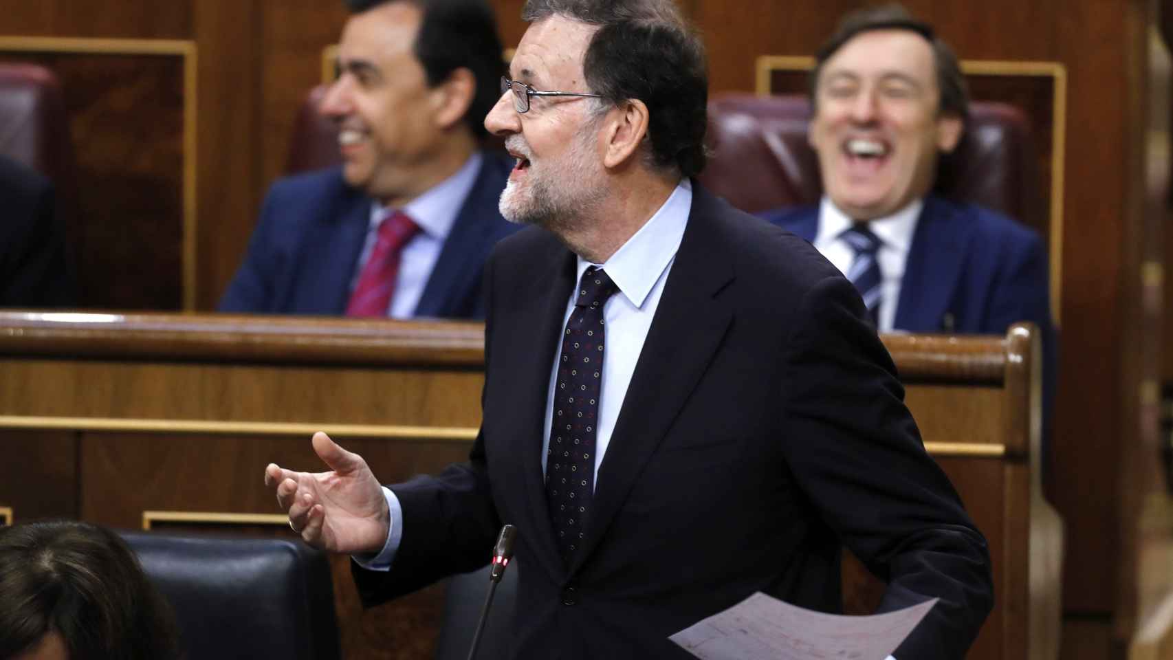 Mariano Rajoy durante su intervención en la última sesión de control al Gobierno.