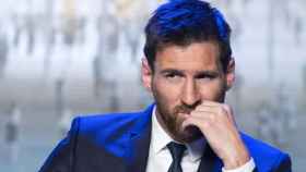 Leo Messi, durante una charla.