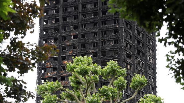 Estado de la Grenfell Tower tras el incendio.