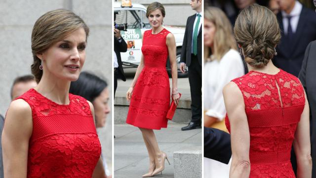 Letizia vuelve a apostar por el rojo para un acto muy español.