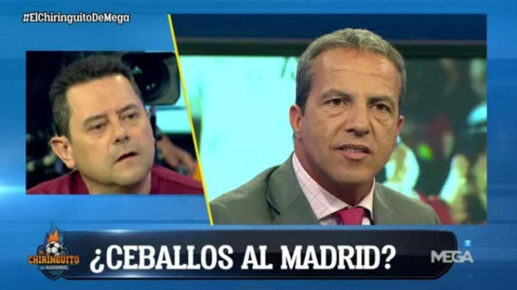 Cristóbal Soria discute con Roncero por Ceballos. Foto: Twitter (@elchiringuitotv).