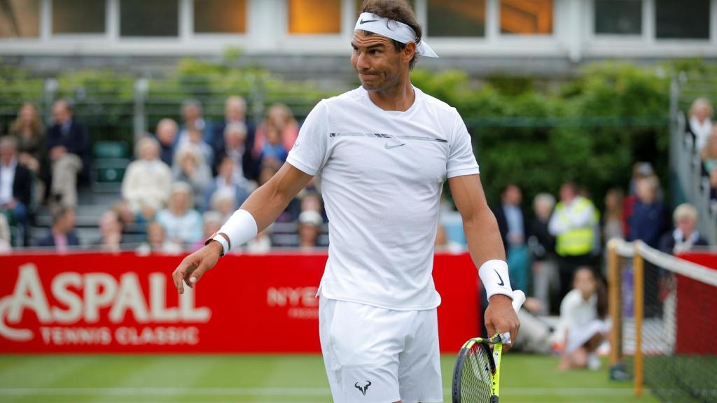 Nadal, en un descanso de su encuentro ante Berdych.