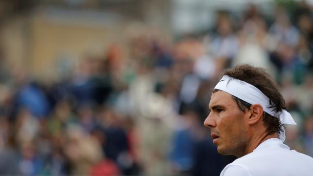 Nadal, durante su partido ante Berdych en Hurlingham.