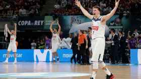 Doncic celebrando el pase a la final de la Copa ACB