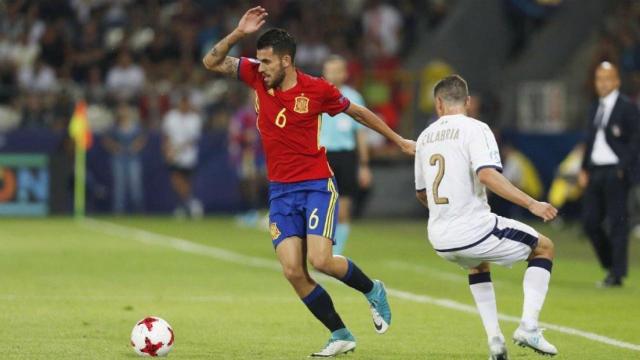 Ceballos con la Sub21. Foto Twitter (@DaniCeballos46)