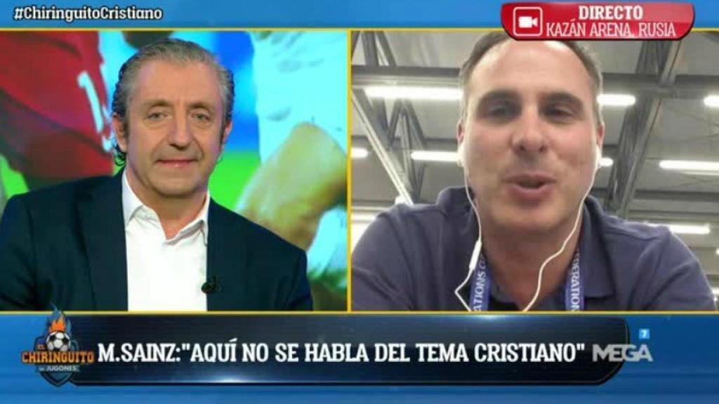 Pedrerol y Manu Sainz. Foto. (@elchiringuitotv)